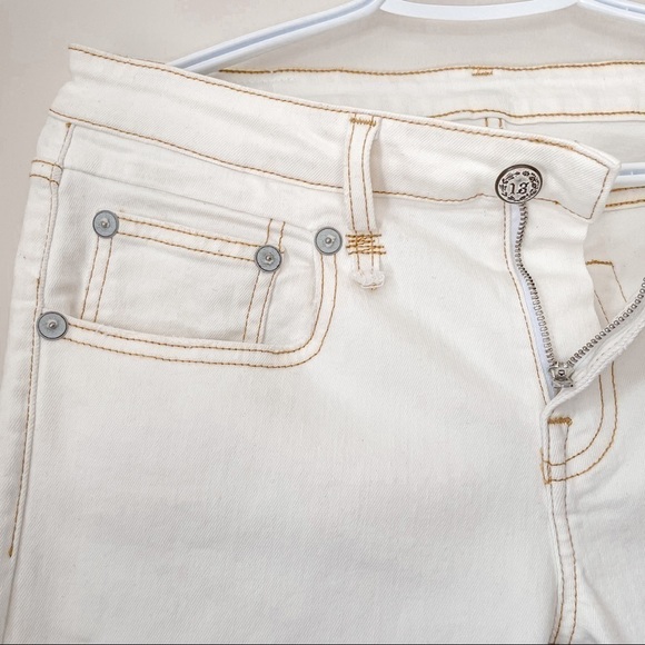 R13 women’s boy skinny ivory white distressed jeans pants size 31 - Picture 4 of 16